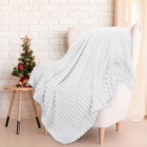 Miniatura 11 de Catalonia Classic Manta de forro polar para sofá, manta mullida de felpa, acogedora y suave, manta decorativa para todas las estaciones, 50 x 60
