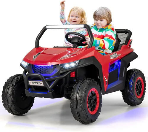 Miniatura 16 de HONEY JOY Auto de 2 plazas, 12 V, batería de 12 V, con control remoto, suspensión de resorte, velocidad alta/baja, almacenamiento, música, USB, Negro