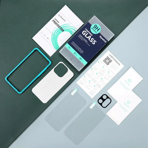 Miniatura 8 de Ibywind Protector de pantalla para OnePlus 15 5G, 2 unidades, vidrio templado de dureza 9H y protector de lente de cámara, con marco de alineación