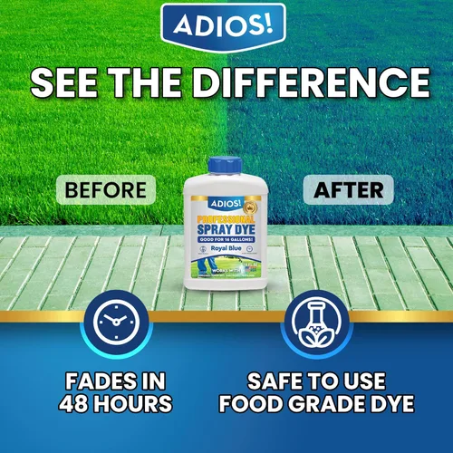 Miniatura 4 de Adios! Marcador profesional de tinte en aerosol azul, (16 onzas), indicador para el cuidado del césped y el césped, seguro para mezclar