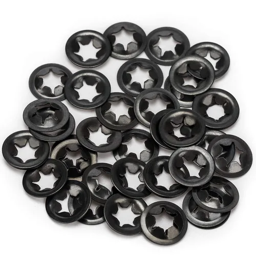 Miniatura 4 de OIIKI 200 arandelas de dientes internas, arandelas de bloqueo rápido, kit de sujetadores de clips de velocidad a presión, arandelas de acero de 65