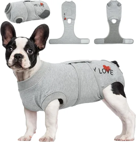 Miniatura 49 de Kuoser Traje de cirugía para perro, cómodo traje de recuperación para perros hembras para cirugía, mameluco protector posoperatorio, alternativa