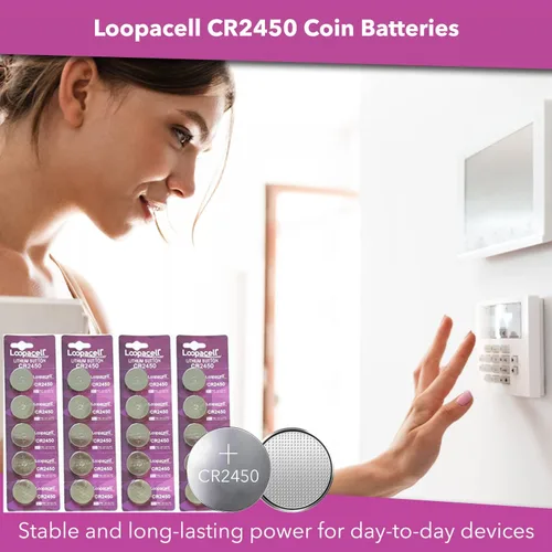 Miniatura 2 de LOOPACELL CR2450 - Batería de litio de 3 V (paquete de 20) - Baterías de celda de moneda de alta capacidad