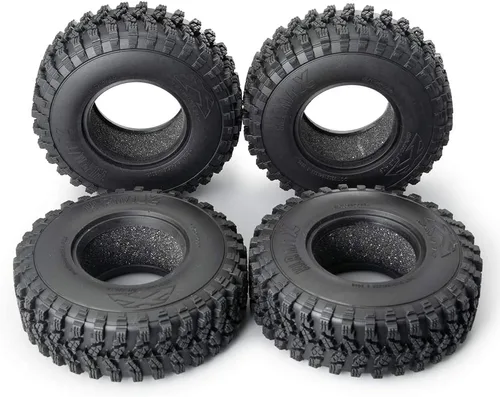 Miniatura 4 de RCLIONS 4 neumáticos de goma de 1.9 pulgadas con inserto de espuma para Axial SCX10, TRX4, SCX10-II, SCX10-III D90 D110 Redcat Gen7 Gen8 1/10 RC