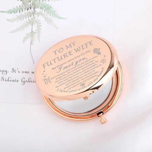 Miniatura 2 de UJIMS Regalos para mi futura esposa, espejo de maquillaje de novia para ser novia, regalo de compromiso para alma gemela, prometida, boda