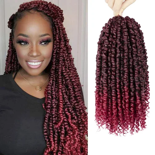 Miniatura 21 de Pelo de Passion Twist – 8 paquetes de 18 pulgadas Passion Twist Crochet para mujeres, cabello rizado pretrenzado Passion Twists extensiones de #2
