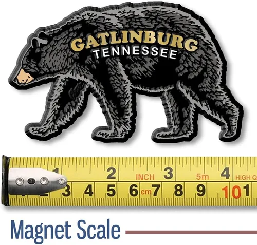 Miniatura 2 de Gatlinburg - Imán de oso negro de Classic Magnets, 4.1 x 2.5 pulgadas, recuerdos y regalos coleccionables de goma 3D de estilo vintage fabricados