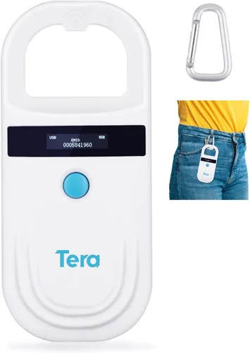 Miniatura 9 de Tera Lector de Microchip para Mascotas con Anillo D RFID Escáner de Identificación de Chips de Animales Portátil con Pantalla de Visualización OLED