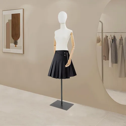 Miniatura 7 de Maniquí femenino con forma de torso, cuerpo de maniquíes de exhibición con cabeza giratoria y brazos mecánicos ajustables, maniquí femenino