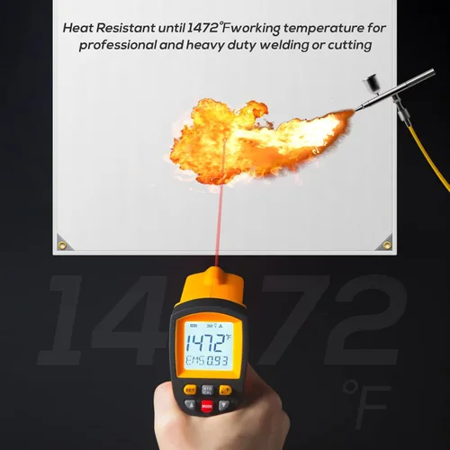 Miniatura 6 de FLASLD Manta de soldadura resistente de fibra de vidrio, protege el área de trabajo de chispas, manta aislada para accesorios de ahumadores