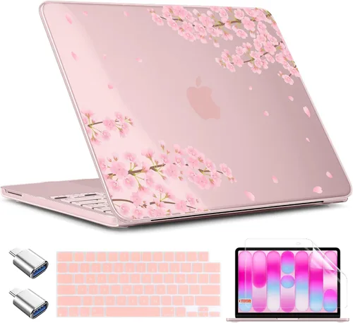 Miniatura 45 de TWOLSKOO Funda para MacBook Neo de 13 pulgadas 2026 A3404 A18 Pro Chip, carcasa rígida de plástico con adaptador tipo C, 2 fundas para cámara web