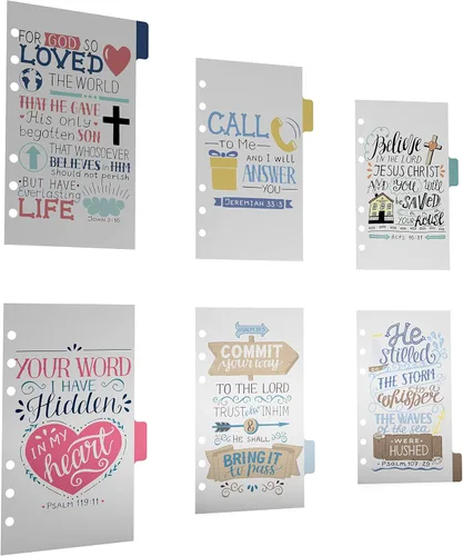 Miniatura 4 de Discagenda Separadores de 6 secciones de plástico duradero con versículos de la Biblia para diario de fe para planificador, organizador personal A5