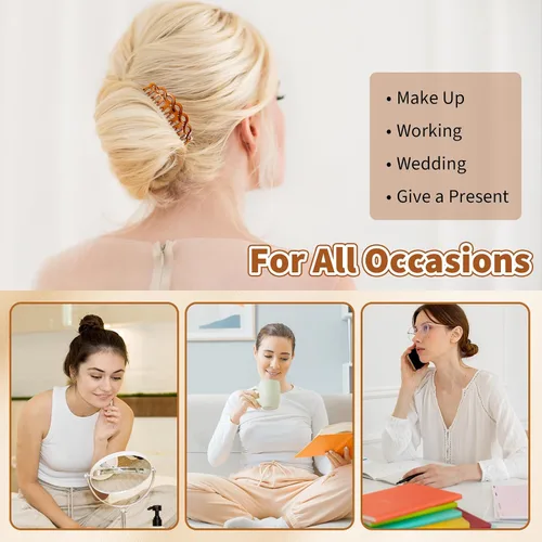 Miniatura 7 de Peinetas de pelo francés, 8 piezas, peines laterales para el cabello, peines decorativos para mujeres, juego de accesorios de plástico
