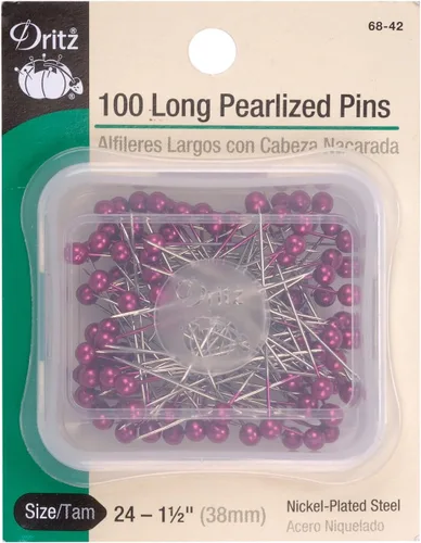 Miniatura 9 de Dritz 68-9 pines perlados, largos, blancos, 1-1/2 pulgadas (100 unidades)