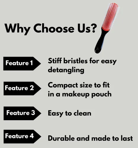 Miniatura 7 de MDSTYLE Cepillo para cabello rizado, grueso, ondulado y enrollado, definición de rizos, desenredante, peinado, secado por soplado, moldeador