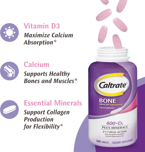 Miniatura 6 de Caltrate 600 Plus D3 Plus Minerals Tabletas de suplemento de calcio y vitamina D, suplemento de salud ósea y mineral para adultos, 120