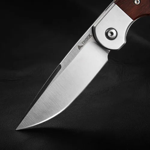 Miniatura 8 de Cuchillo pequeño EDC de 2.8 pulgadas, hoja de punta de acero D2, mango de madera, cuchillo de bolsillo plegable para hombres y mujeres, para llevar