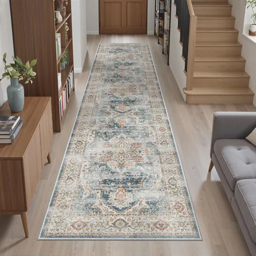 Miniatura 537 de Madane Tapete lavable de 2 x 10 pies para pasillo, cocina, recibidor, clásico, suave, antideslizante para interiores, casa de campo, baño, sala