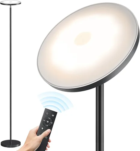 SUNMORY Lámparas de pie para sala de estar, lámpara de pie LED súper brillante de 32 W/3000 lm con control remoto, lámpara de pie de 69 pulgadas de