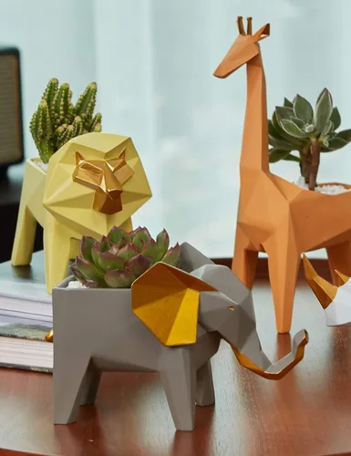 Miniatura 6 de HAUCOZE - Maceta de estatua de jirafa para suculentas, escultura animal de 9.3 pulgadas Decoración moderna, regalo para el hogar, sala de estar
