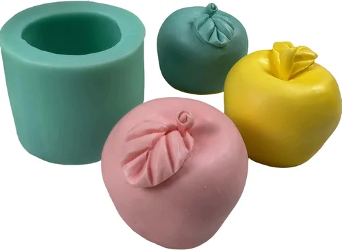 Miniatura 2 de GreatMold - Moldes de silicona para velas de manzana 3D, molde de yeso perfumado de grado alimenticio (manzana 3D)