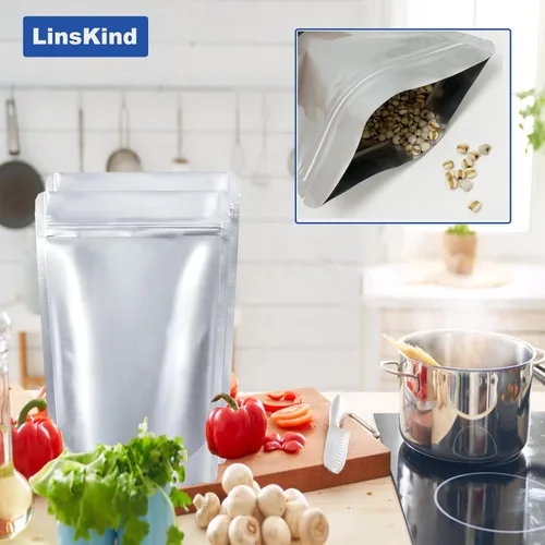 Miniatura 2 de 50 bolsas de Mylar de 1 galón, bolsas de Mylar de 10 x 14 pulgadas con absorbentes de oxígeno (50 x 500 cc) para almacenamiento de alimentos, bolsa