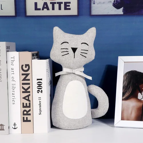 Miniatura 7 de Lindo Tope Decorativo para Puerta para Piso de Casa y Oficina, Topes de Puerta de Tela con Animales Ponderados, Protectores de Pared Pesados, Gato