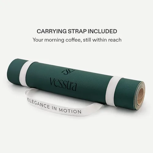Miniatura 4 de Esterilla de yoga premium – Agarre de poliuretano antideslizante activado por el sudor I Base de goma natural I 0.157 in para yoga, pilates y Verde