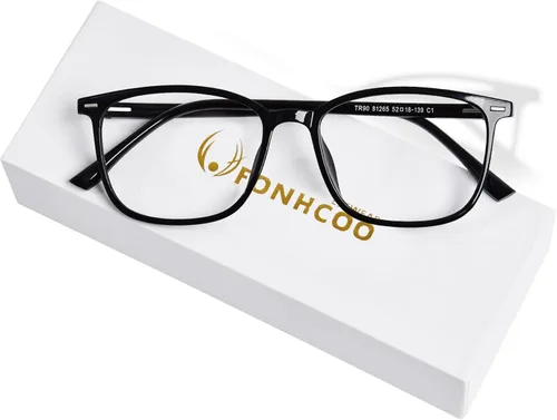 FONHCOO Gafas de bloqueo de luz azul para mujeres y hombres, TR90, marco de moda, gafas de luz azul para computadora Negro