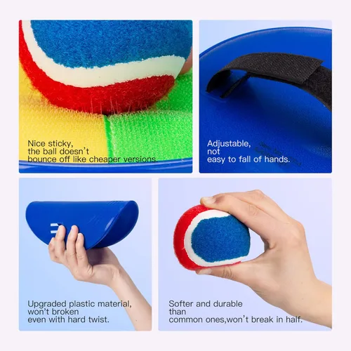 Miniatura 4 de Juego de pelota para lanzar y atrapar mejorado, juegos al aire libre para niños, rellenos de calcetines para juegos familiares, juguetes de playa