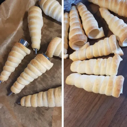 Miniatura 4 de 10 moldes de cuerno de crema para hornear, moldes de cono de croissant de acero inoxidable de 5 pulgadas