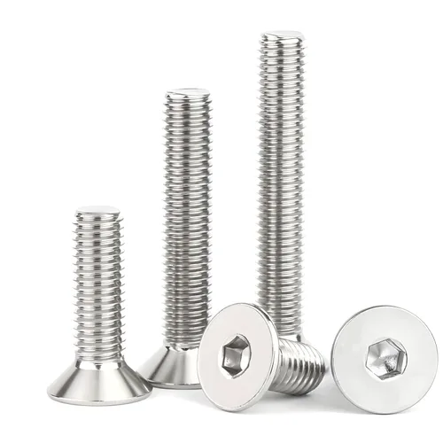 Miniatura 25 de Tornillos de cabeza plana M4 de 0.787 in, tornillo y perno de cabeza plana M4-0.028x0.787 in, pernos avellanados de acero inoxidable, accionamiento