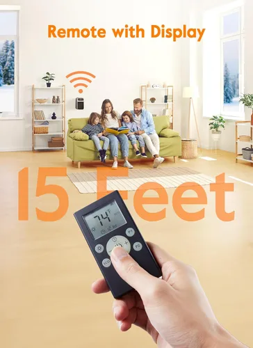 Miniatura 2 de GiveBest Pequeño calentador enchufable, calentador de baño con pantalla digital para uso en interiores, mini calentador eléctrico portátil