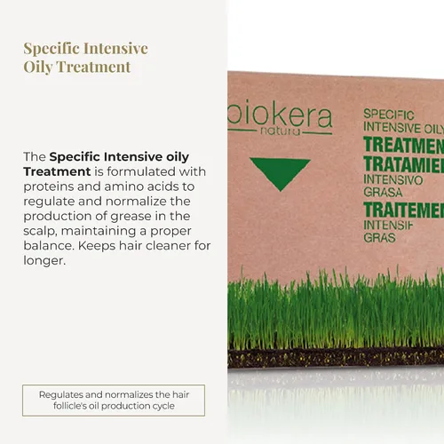 Miniatura 2 de SALERM - Tratamiento Capilar Graso - Tratamiento Intensivo de Grasa Biokera Natura - 6 x 0.3 fl oz - Loción Intensiva para Cabello Graso