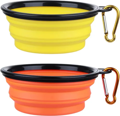 Miniatura 10 de Tazón para Perros Cuencos Plegables para Mascotas, Paquete de 2 Cuencos Plegables de Agua para Perros para Gatos y Perros, Plato Portátil de Verde +