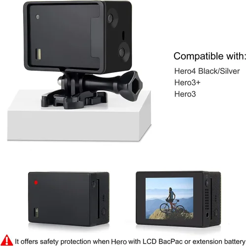 Miniatura 3 de Funda protectora para cámara GoPro Hero 4 de GoPro Hero 4, color negro, plateado y negro / héroe 3+/3, ideal para senderismo y viajes, grabación