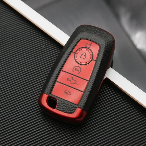 Miniatura 4 de Funda para llavero Ford Fusion F150 F250 F350 F450 F550 Edge Explorer Escape Mustang Smart Remote Car Accessories (rojo)