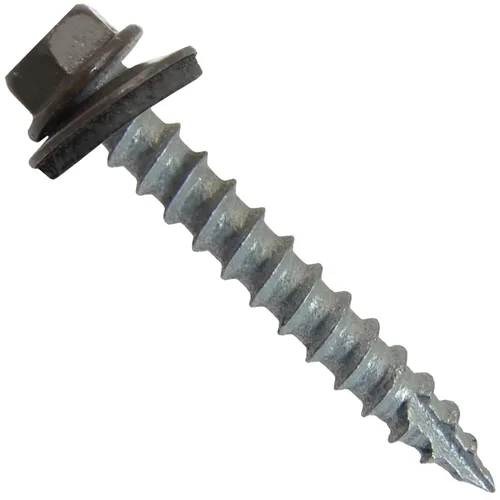 Miniatura 9 de Tornillos de metal para techos n.º 14 x 1-1/2 pulgadas, cabeza hexagonal de arandela de piel de buque Tornillo de techo de chapa metálica. Buckskin