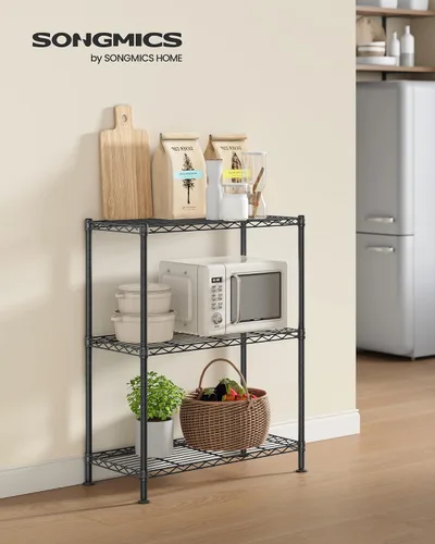 Miniatura 3 de SONGMICS Estante de almacenamiento, estantería de alambre de metal, estantes ajustables, para garaje, dormitorio, sala de estar, cocina, despensa, 3
