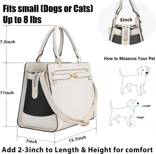 Miniatura 2 de Bolso transportador de mascotas de moda para perros y gatos, bolso de cuero suave para perros pequeños, cachorros y gatos, aprobado por la aerolínea