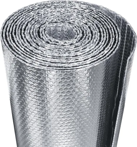 Espuma Aislante Reflectante AGHITG, 48" x 10 pies de aislamiento de ventana para invierno, rollo de aislamiento de burbujas de papel de aluminio