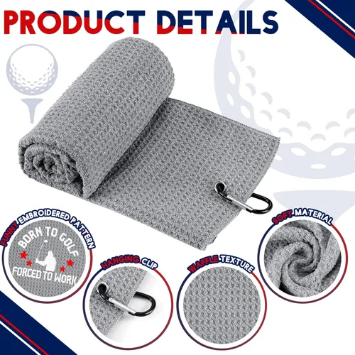 Miniatura 4 de Hosuly 4 toallas de golf divertidas de microfibra bordadas para bolsas de golf con clip, para hombres y mujeres, regalos de cumpleaños