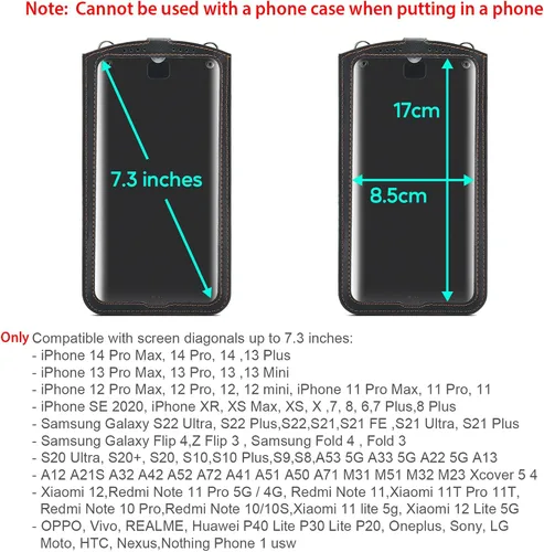 Miniatura 2 de Bolso cruzado pequeño para teléfono celular para mujeres y hombres, mini bolso de hombro de cuero con tarjetero y ranura para collar, cordón