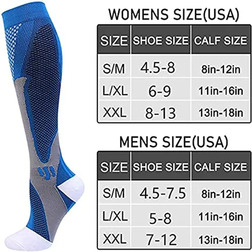 Miniatura 4 de Compression Socks For Women & Men Circulation (2 Pairs) - Best Support For Running Nurses Recovery Cycling Flight Athletic