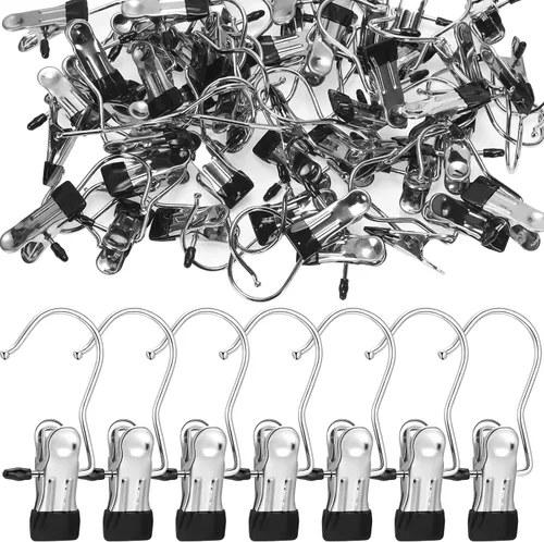 Miniatura 9 de 150 Piezas Ganchos Colgadores para Botas Clips Ganchos para Lavandería Colgadores de Acero Inoxidable Pinzas para Ropa Colgadores Portátiles