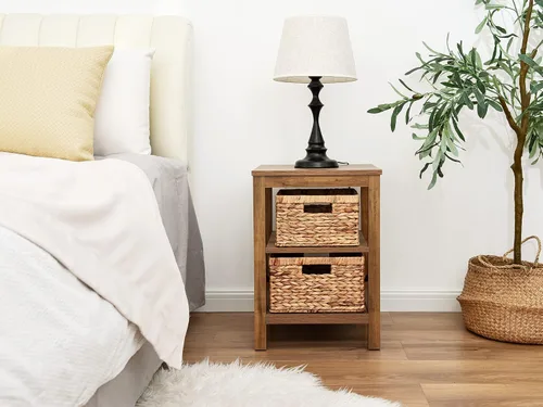Miniatura 4 de StorageWorks Cesta de almacenamiento de mimbre, cestas de almacenamiento grandes tejidas a mano con asas de madera