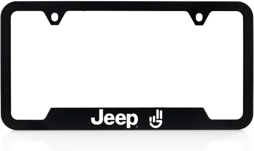 Miniatura 10 de Marco para matrícula de Jeep Wave, cantidad 1 incluida (metal negro)
