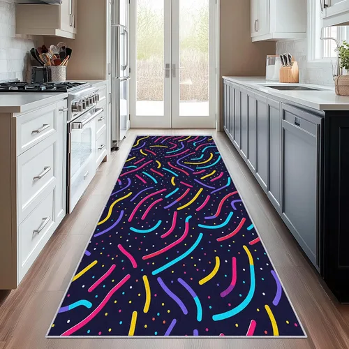 Miniatura 16 de Geometric Runner Rug 2x4 Small - Hallway Runner Rug Retro Mid Century Modern Abstract Pattern, Non Slip, Washable, Geometric Home Decor Carpet for