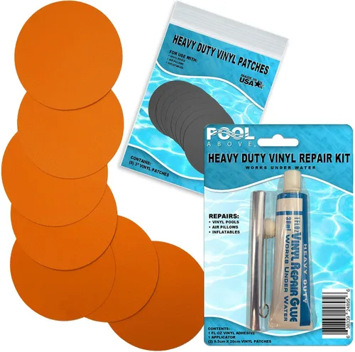 Miniatura 8 de Kit de parches de reparación de vinilo resistente para reparación de revestimientos de piscina sobre el suelo; inflables de pegamento y parches; Azul