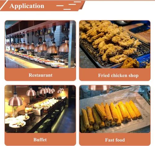 Miniatura 6 de JIAWANSHUN Calentador de alimentos comercial Lámpara de calor retráctil con bombilla de 250 W para catering y restaurante Suministros de calefacción